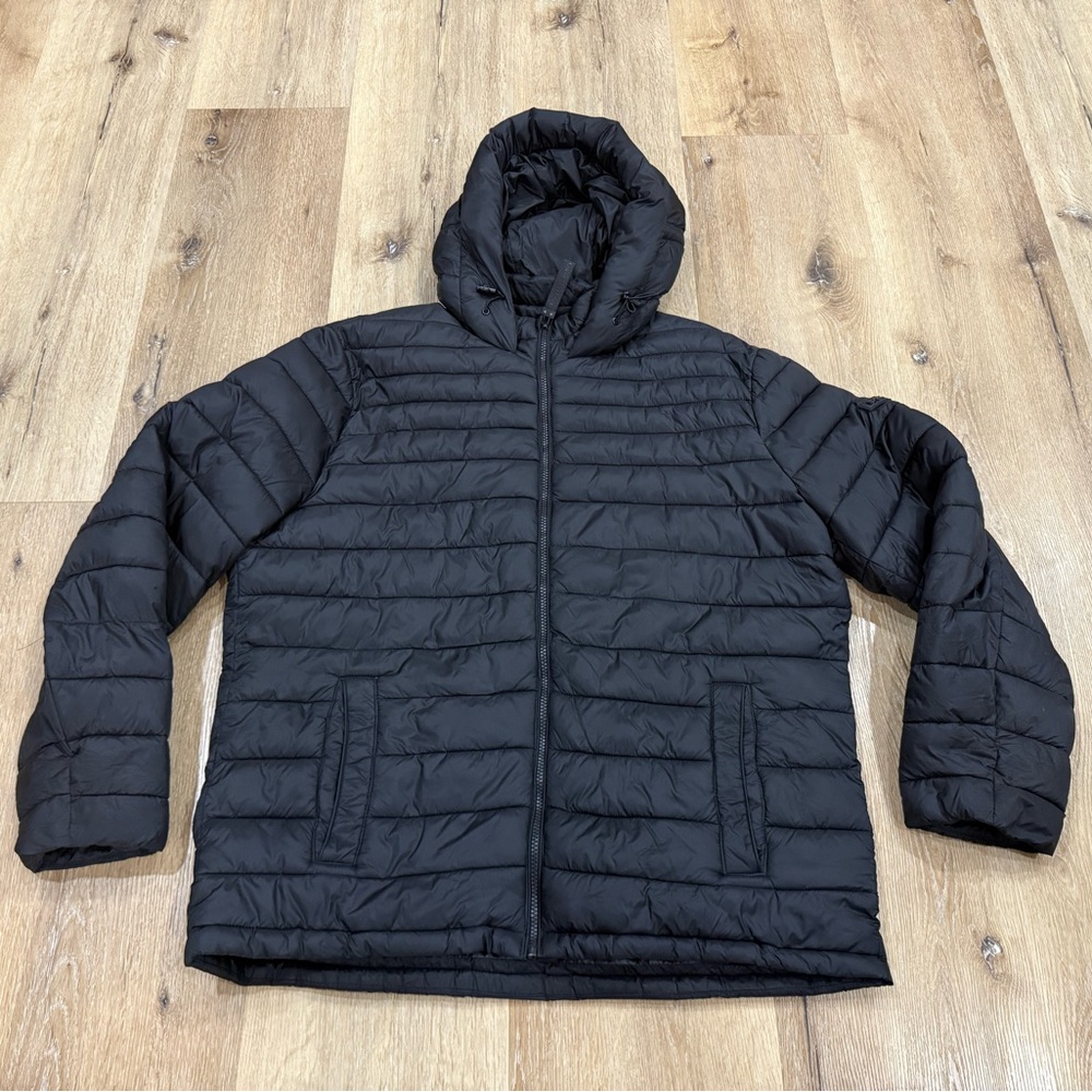Michael Kors Black Hooded Puffer Jacket Men’s XL Insulated Winter Coat
